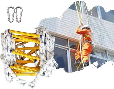 Noodladder - Touwladder Veiligheid - Snelle Evacuatie - Antislip Treden - 3 Meter - Geel