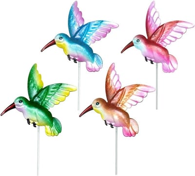 Metalen Bloemstaken - Tuindecoratie Set - Tuin Decoreren - Waterdicht Metaal - 4 Stuks - Set 6