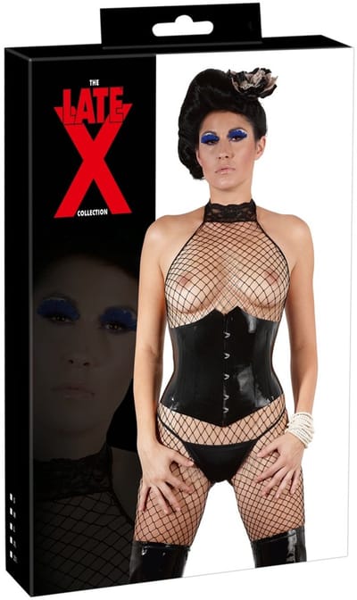 LateX – Latex Korset Klassiek en Uitdagend voor Extra Spanning en Uitdaging Maat XL - Zwart