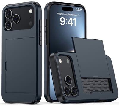 Coverup Hoesje - Geschikt voor iPhone 18 Pro Max / 17 Pro Max Hoesje - Coverup Hybrid Card Slider Back Cover - Blauw