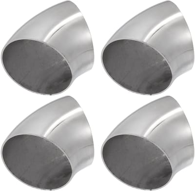 Cosensi- Uitlaatpijp 45 Graden - 63 mm Buitendiameter - Set van 4 Stuks - Roestvrij Staal - Hoogwaardige Kwaliteit - Duurzaam en Oxidatiebestendig - Uitlaatbocht