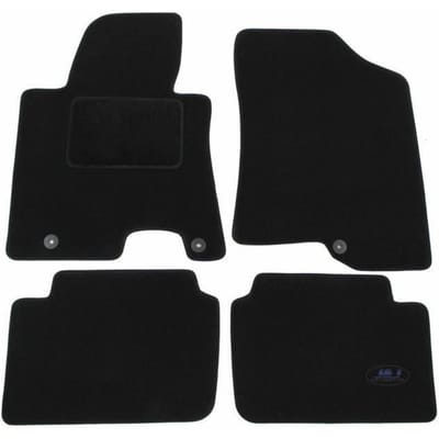 Tapis De Sol Noir Velours - J&J AUTOMOTIVE - Kia Civic EJ 3P - Sur Mesure - Antidérapant - Imperméable noir