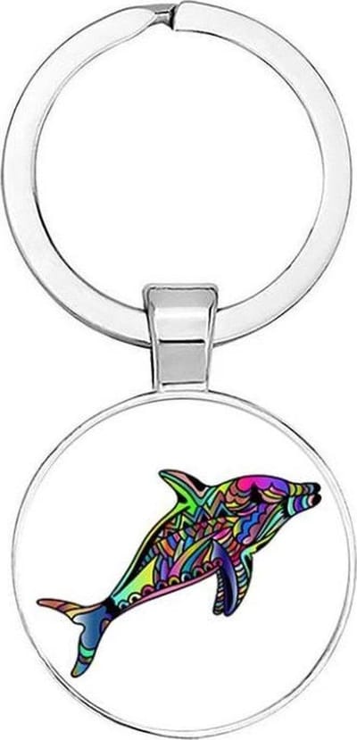 Akyol - Dolfijn Sleutelhanger - Dolfijn - dierenvriend - Leuke kado voor iemand die van dieren houd - 2,5 x 2,5 CM