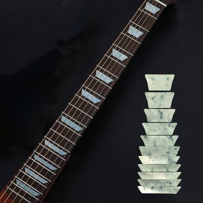 Store_7 - Gitaar Fretboard Markers - DIY Inleg Stickers - Wit Parel Trapezium - Geschikt voor 19 tot 24 Frets - Ondersteunt Gitaristen - Verbeter j...