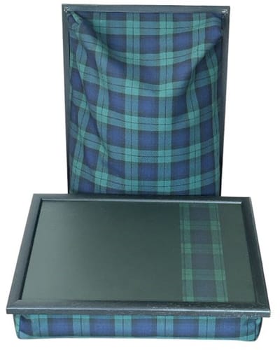 Andrews - Laptray - Schoottafel - Schootkussen - Laptoptafel - Dienblad met kussen - Blackwatch Schotse Ruit - Streep - 40,5x30,5x9 cm
