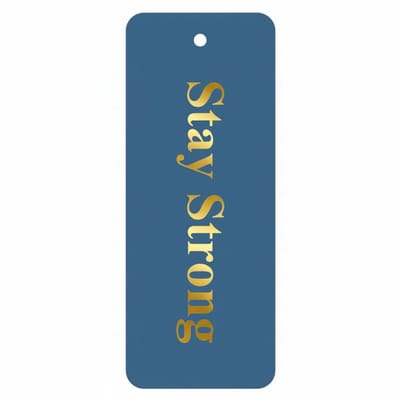 Luxe Cadeaukaartjes “Stay Strong” Blauw met Goudfolie – 20 Stuks – Met Gaatje – Steun & Bemoediging Labels