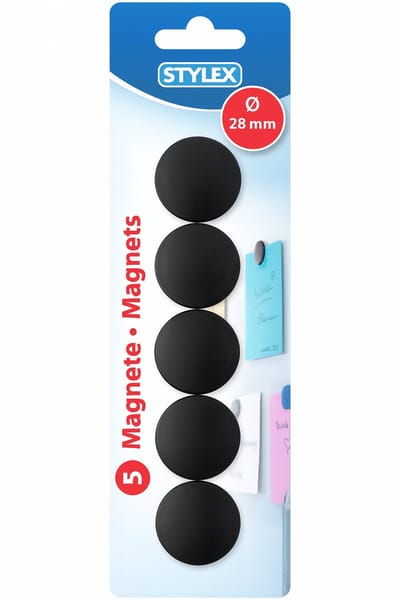 Stylex Magneten Zwart - Diameter 28 mm - Sterke Ronde Magneetset