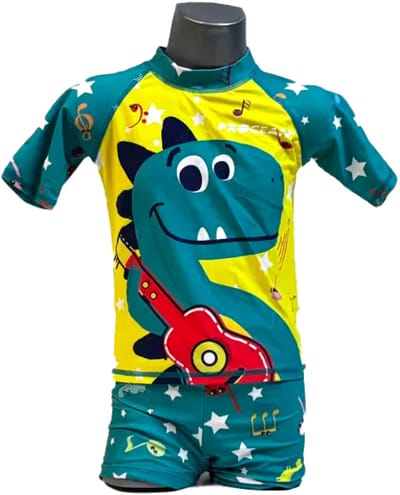 Procean - zwemkleding- voor kinderen - UV-werend - geel/groene dino - maat 134