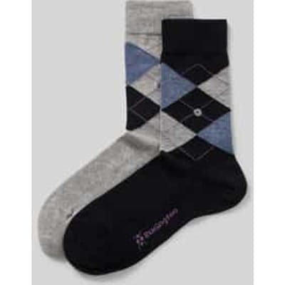 Burlington Everyday Argyle 2-Pack gedessineerd katoen sokken dames grijs - maat 36-41