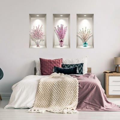 3D-bloemenstickers, boeketten kersenbloesem, 80 x 120 cm