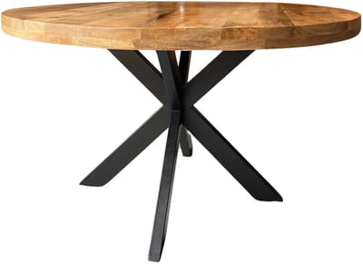 Sfeerwonen Enzo - Eettafel - 130 cm ø - Rond Mangohout - Naturel - Matrix poot