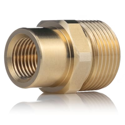 Rosfix Adapter Vervanging M22 naar 1/4" - Messing M22x1,5 Stift 14mm - 1/4" Intern - Geschikt voor Kränzle