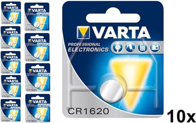 Varta CR1620 6620 70mAh 3V knoopcelbatterij - 10 Stuks