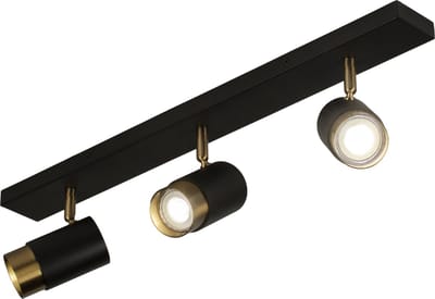 Lumidora Opbouwspot 74807 - ISAURA - 3 Lichts - GU10 - Zwart - Goud - Messing (kleur) - Metaal
