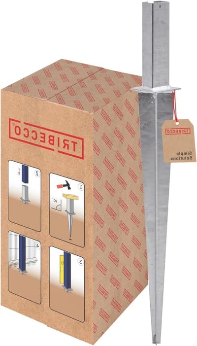 Inslagbodemhuls - Hekpaalanker - Omheining Plaatsen - Verstelbare Huls - 60 x 40 cm - Zwart