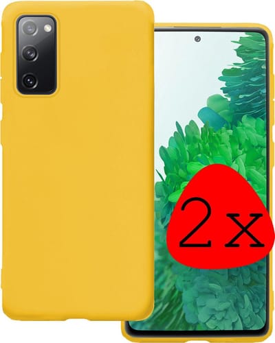 Hoesje 2 Stuks - Geschikt voor Samsung Galaxy S20 FE - Sterk & Shockproof - Case Siliconen - Back Cover - Telefoon Hoes - Geel
