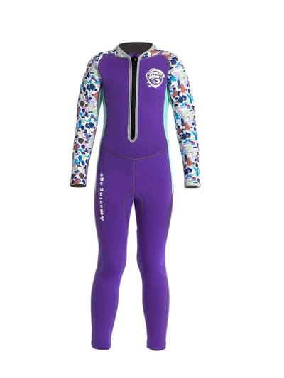 Bovista Wetsuit Kinderen - Swimsuit - Shorty - Surfpak - Duikpak - Lange Mouw - Zwemsuit - Paars - 2-3y