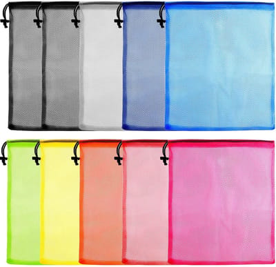 Dailygoods- Waszak 10 Stuks - Nylon Mesh Tas - Trekkoord - Opbergzak
