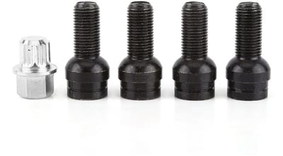 BRENZOOS- Wielbout Set - Universele Stalen Wielbouten - M14 x 1,5 mm - Lock Lug Nut - Sleutel - Hoogwaardige Kwaliteit - Wielmoer