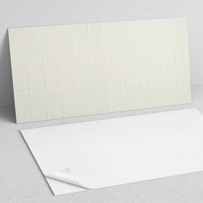 Coloray Wandpanelen Zelfklevend - Rechthoekige tegels in een raster PVC Wandpaneel - 100 cm x 50 cm - Romig Wandbekleding Zelfklevend - 1 stuk - Texturen Wandpanelen Zelfklevend - Wandpanelen Keuken - Wandpaneel Badkamer