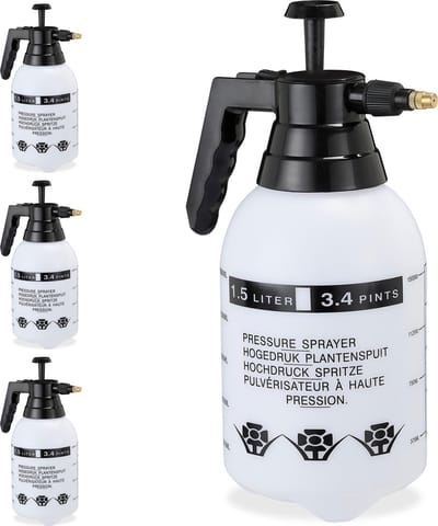 4x drukspruit 1,5 l - hogedruk plantenspuit - onkruidspuit - handspuit voor tuin
