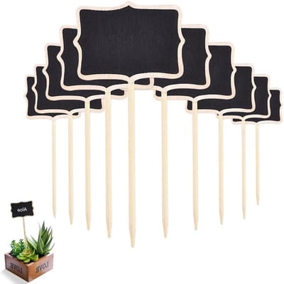 Houten Klemmen voor Plantenlabels - Set van 25 Mini Tuin Tags voor Balkon en Tuin Decoratie - 6 x 8 cm, Duurzaam en Herbruikbaar