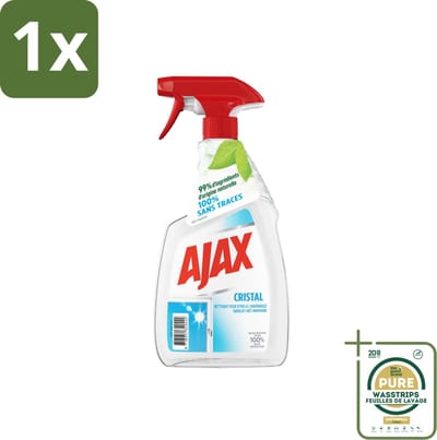 1 x Ajax - Ruitenreiniger - Cristal - Spray Met Ammoniak - 750 ml- Ruitenreiniger - Ammoniak - Streeploos - Ruiten Reinigen - Glans