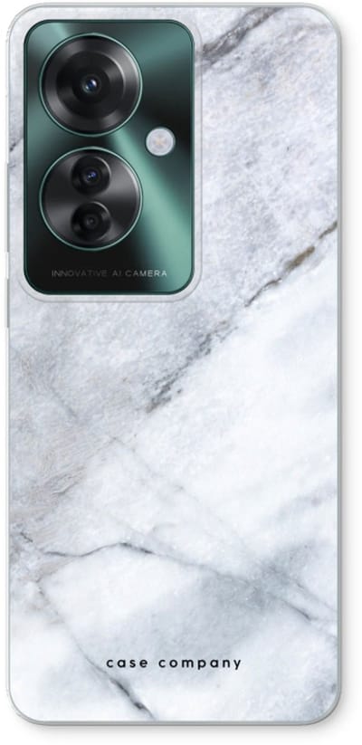 Case Company® - Hoesje geschikt voor Oppo Reno 11 F hoesje - Witte marmer - Soft Cover Telefoonhoesje - Bescherming aan alle Kanten en Schermrand