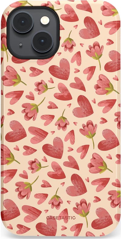 Casetastic Hoesje Geschikt voor Apple iPhone 14 Plus Magsafe - Stijlvolle Beschermende Duo-layer Case - Verbonden Hartjes