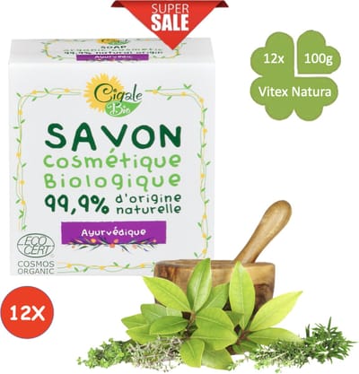 Cigale Bio | Ayurveda kruiden zeep 12x100g | Zonder conserveermiddel Zonder kleur