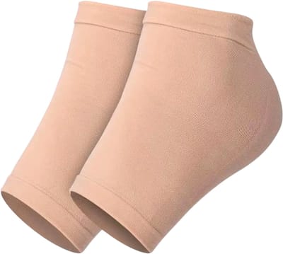 Plantaire Fasciitis Hiel Sokken – Hielspoor Sokken & Hielbeschermers, Anti-Kloof Elastisch voor Achillespees, Eelt en Pijnverlichting - Beige