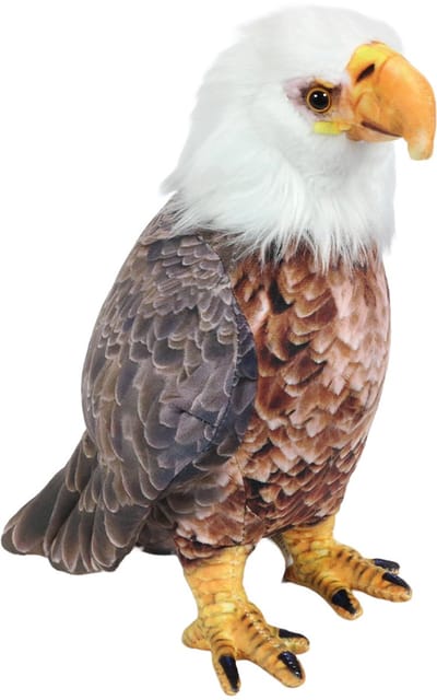 Pia Soft Toys Knuffeldier Arend/Adelaar - zachte pluche stof - bruin/wit - premium kwaliteit knuffels - Roofvogels - 28 cm