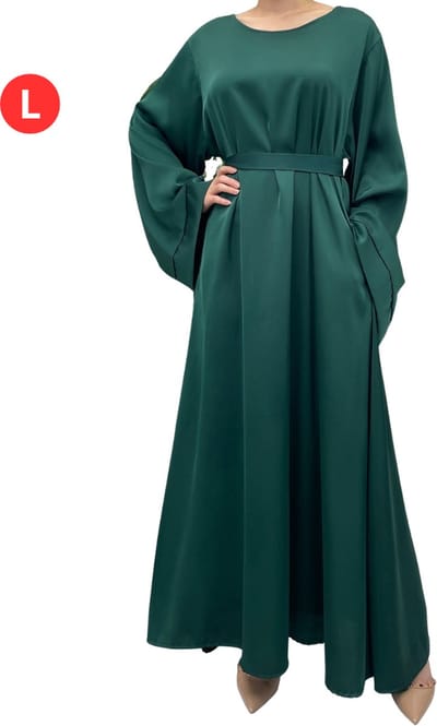 Bovista Islamitische Kleding - Abaya - Gebedskleding Dames - Alhamdulillah - Jilbab - Khimar - Vrouw - Donkergroen - Maat L