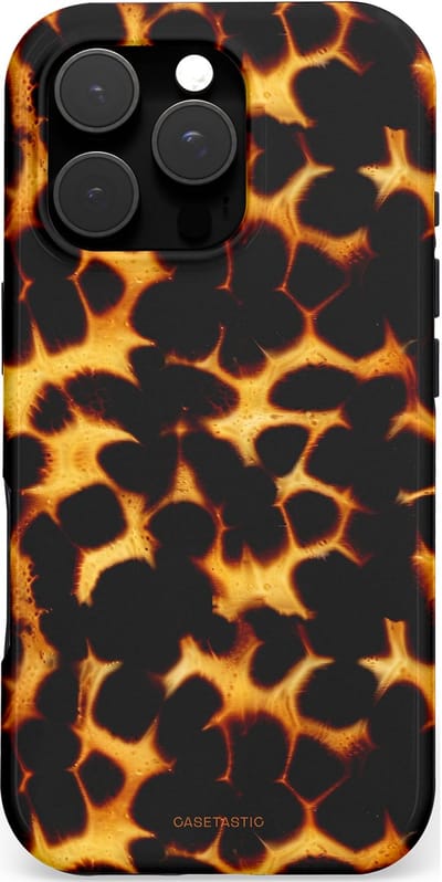 Casetastic hoesje geschikt voor Apple iPhone 16 Pro - MagSafe - Dubbellaagse bescherming - Gevaarlijkspoor - Fashion Case - Zwart Goud Bruin