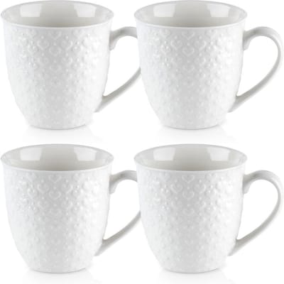 Mokken Keramiek Roze 580 ml 4 stuks - Set - Bekers - Koffiebekers - Kopjes - Koffiemok