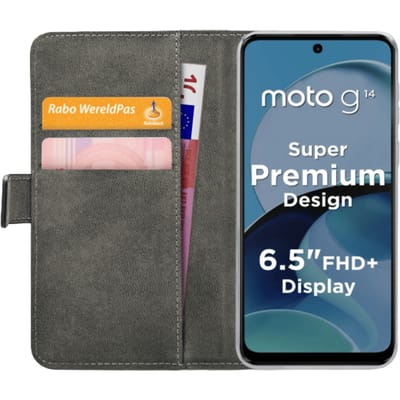 Mobilize Moto G14 Portemonnee Hoesje Zwart