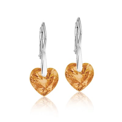 Montebello Oorbellen Lily HZ83 - 925 Zilver Gerhod.- Swarovski Hart - Ø10mm - 25mm