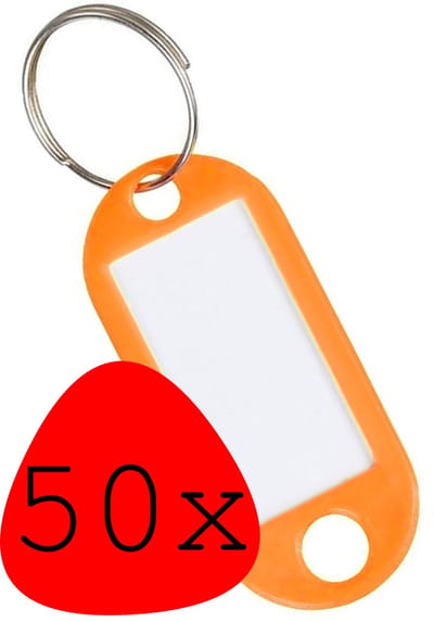 Sleutellabels Sleutelhanger Sleutellabel Bagagelabel Naamlabels - Oranje - 50x