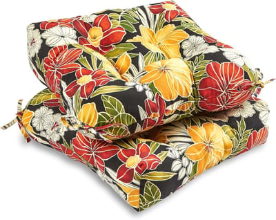 Zitkussens Buiten - Stoelkussens Set - Buiten Dineren - Omkeerbaar - 508 x 508 cm - Aloha Zwart