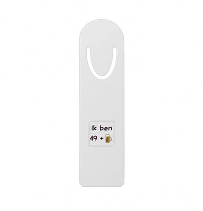 Hacebo® - ik ben 49 + 1 metalen boekenlegger - 49+1 - mensen die 50 zijn geworden - 50 jaar Sarah en Abraham cadeau - Jubileum man en vrouw - Verjaardags - Grappige tekst - Jarig - Verjaardag Bladwijzer boekenleggers - 12.7 cm x 3.2cm