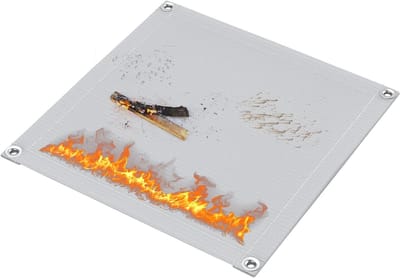 Grote vuurvaste grillmat van 47cm x 47cm, hittebestendige barbecuebescherming voor buiten, waterdichte pad voor tuinen, terrassen en vuurkorven