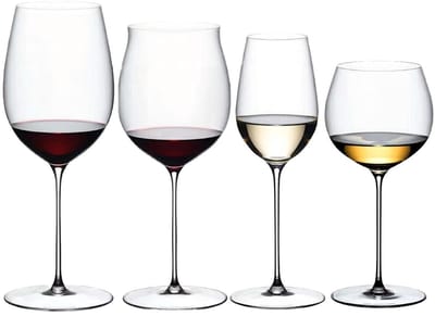 Riedel Wijnglazenset Superleggero - Bordeaux Grand Cru, Burgundy Grand Cru, Riesling & Oaked Chardonnay - 4 Stuks