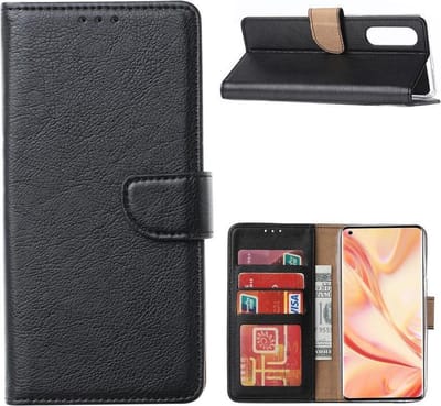 Bookcase Geschikt voor: Oppo Find X2 Neo - Zwart - portemonnee hoesje