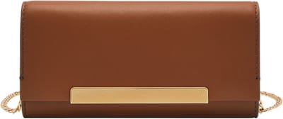 FOSSIL Portemonnee Schoudertas Penrose Flap Wallet Crossbody Brown Bruine