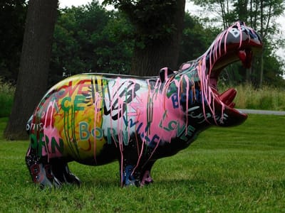 Beeld Nijlpaard Kunstdesign - 95 x 70 cm - Polystone