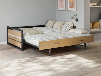 Vente-unique Bedframe hout natuurlijk licht 120 x 200 cm