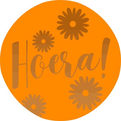 Stickers - "HOERA" - 39mm - 250 Stuks - Oranje / Metallic Goud - Serie (Neon Vibes) - Sluitsticker - Etiketten - Stickers Bullet Journal - Volwassenen / Kinderen - Cadeaus - Decoratie