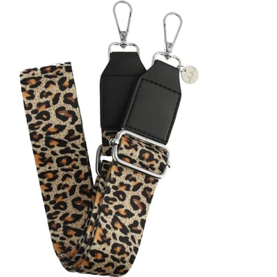 123watches Telefoonkoord bagstrap - luipaard - zilver - Geschikt voor iPhone en andere smartphones