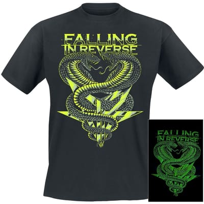 Falling In Reverse T-shirt - Cobra - Glow In The Dark - S tot 4XL - voor Mannen - zwart