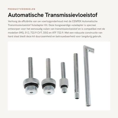 Dailygoods - Automatische Transmissievloeistof Vuladapter Kit - Geschikt voor 09G 01J 722.9 - CVT DSG ATF 722.9 - Auto Onderhoud - Vloeistof Vulset -...
